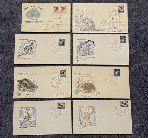 Lot 8 Australia FDCs 1959–62 WCS/Royal Wildlife Thylacine Lawson