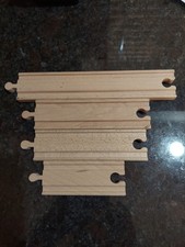 BRIO WOODEN RAILWAY LOT OF FOUR STRAIGHT TRACK 8.5,6.0,5.5, AND 4 INCH