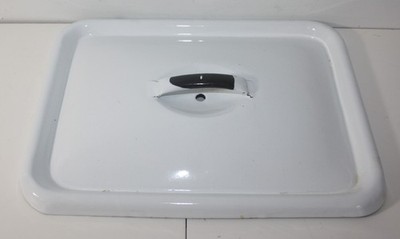 White Enamelware Replacement Lid Rectangle 11.75X8.75