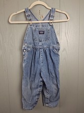 Kids Osh Kosh B'Gosh Vestback Denim Overalls Size 3/3T Blue Medium Wash Snaps