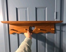 Vintage Wooden Heart Cutout Hanging Shelf Cottagecore Farmhouse Country 24