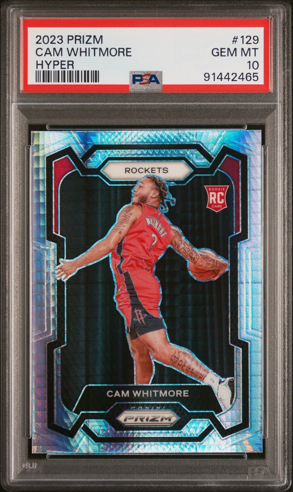 2023 PANINI PRIZM HYPER PRIZM #129 CAM WHITMORE PSA 10