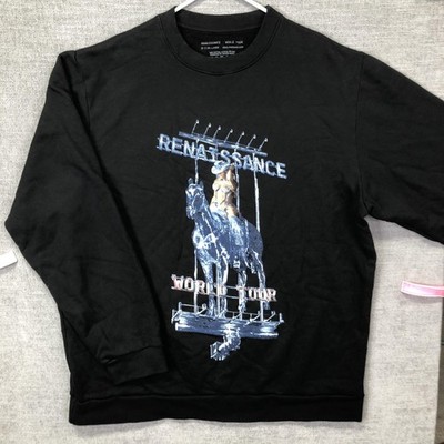 Renaissance World Tour Sweatshirt Mens 2XL Black Beyonce Graphic Fleece Pullover
