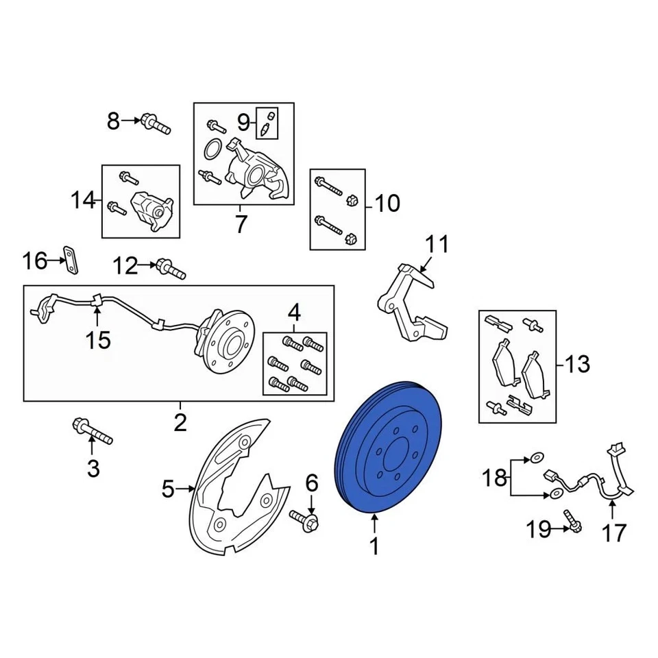 For Ford F-150 2018-2020 Ford JL3Z2C026D Rear Disc Brake Rotor Foto 4 de 4