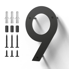 5 Inch Metal House Numbers, Stainless Steel for Outside, 5 Inch, Black 9