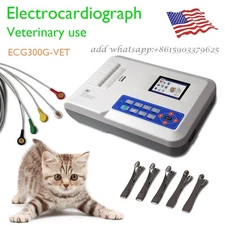 ECG300G-VET Digital Three Channels ECG/EKG Machine Electrocardiograph 12 Lead