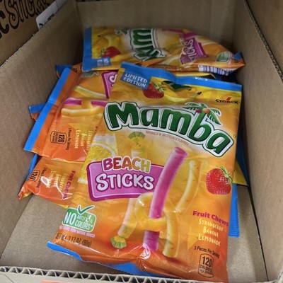 NEW!  5x Bags Storck Mamba Beach Sticks Assorted Flavor Fruit Chews - 3.17oz