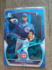 Jefferson Rojas Signed 2023 Bowman Refractor Baseball Card Cubs #BCP-70 Sapphire