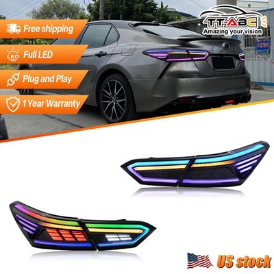 Smoke LED Tail Lamp For Toyota Camry 8th Gen 18-2024 Rear Light Sequential turn