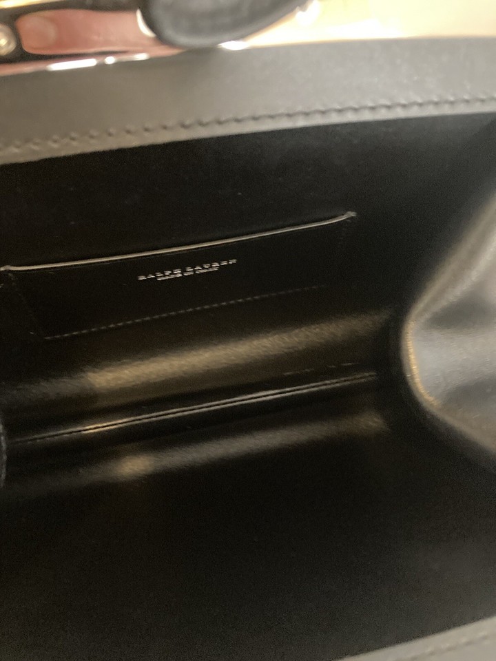 Ralph Lauren Art Deco Leather Frame Bag In Black Pre Fall 2022 eBay