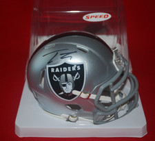 TRE TUCKER Las Vegas Raiders Signed Speed Mini Helmet Beckett COA 2W947488