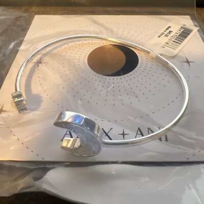 Alex and Ani Moon and Sun Flex Cuff Bracelet Shiny Silver NEW