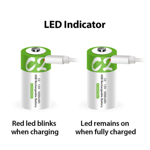 USB AA AAA 9V C D batteria ricaricabile agli ioni di litio 1,5V caricatore rapido tipo C lotto - Foto 33 di 50