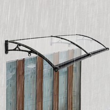 24"x80" Window Awning Door Canopy Rain Cover UV Protect Polycarbonate
