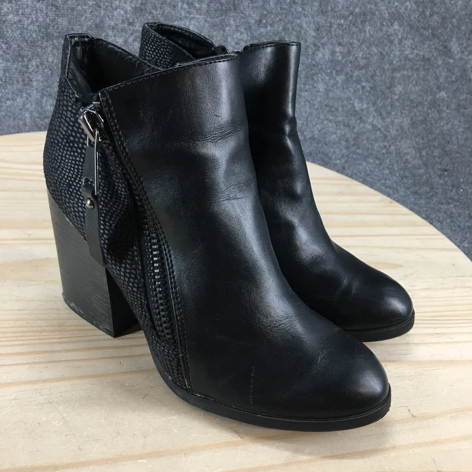 Charlotte Russe ботинки женщин 8 лодыжки ботинок черный искусственной кожи повседневный блок каблук - Изображение 3 из 4