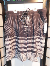 Sonoma Men's Black Whitwtropical floral swim trunks - large NEW