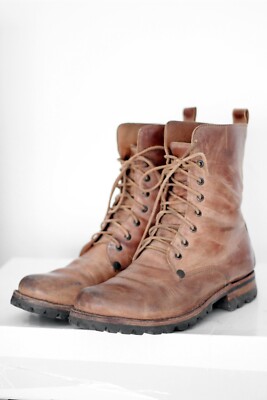 Biker Boots Shoes GAS (Men's Motorcycle Leather Shoes Boots) EU 44 / UK 91/2