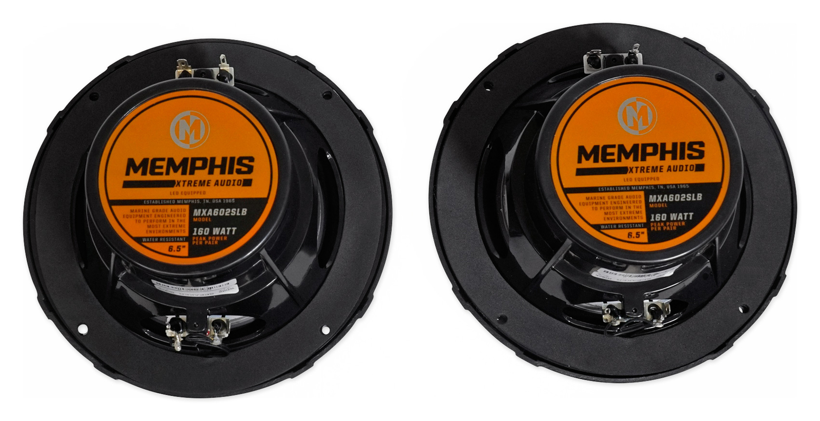 4 Морские светодиодные колонки Memphis Audio MXA602SLB мощностью 80 Вт 65 дюймов черные для лодки