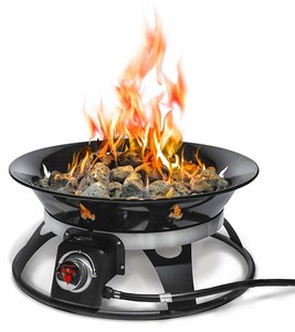 Outdoor Portable Gas Fire Pit With Cover Carry Kit 21 Inch