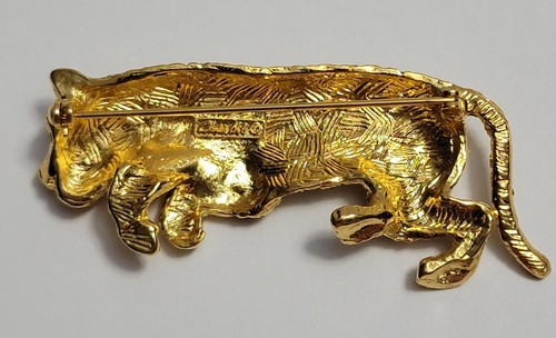 Alexis Kirk© Tiger Brooch w/Stone & Enamel Accents VINTAGE MINT NEVER WORN! RARE - Picture 2 of 3