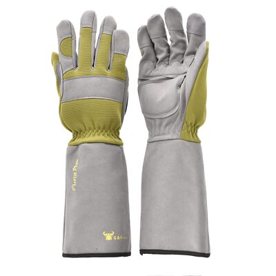 G & F Products 2431L Florist Pro Long Sleeve Rose gardening Gloves, Rose Pruning