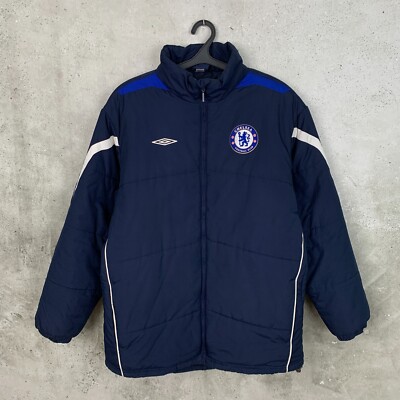 CHELSEA 2005 2006 TRAINING FOOTBALL BENCH JACKET UMBRO PADDED JERSEY SIZE M