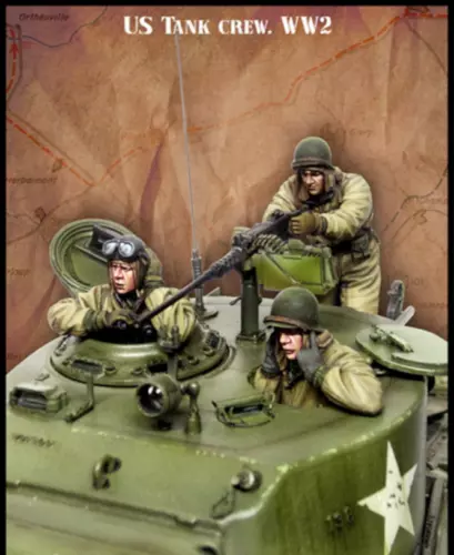 1/35 Resin figures model WW II US tank crew 3 man Unpainted Unassembled