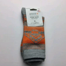 Pistil Women's Wool Blend Raven Crew Socks Made In USA Size L 10-12.5
