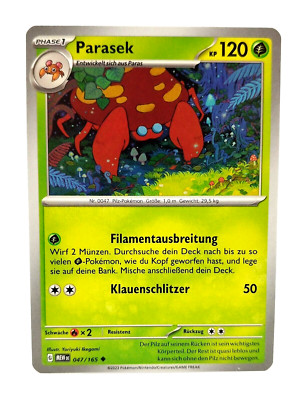 Pokemon Karte: Parasek 047/165 Pokemon 151 MEW Deutsch NM