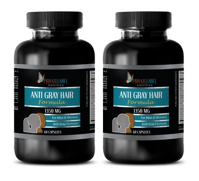 Stimulates Hair Growth - ANTI GRAY HAIR Supplement - fast hair growth -2 Bottles