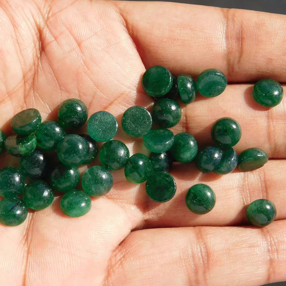 [WHOLESALE] NATURAL GREEN AVENTURINE CABOCHON ROUND SHAPE LOOSE GEMSTONE - Image 4 of 4