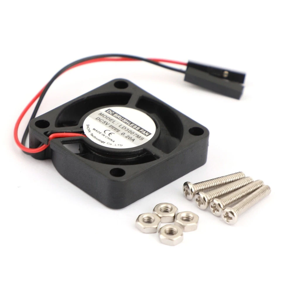2 Stifte 30x30x7MM 3007 DC 5V 0.2A Lüfter Ventilat für Raspberry Pi 4B/3B+/2B F3 - Bild 4 von 4
