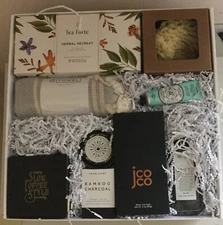 Luxury 9 Piece Unique Knack Self Care Spa/Bath Set Top Shelf Lovely Gift Box