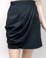 Alice + Olivia Draped High Waist Mini Skirt Size 8 Workwear Career Office Chic