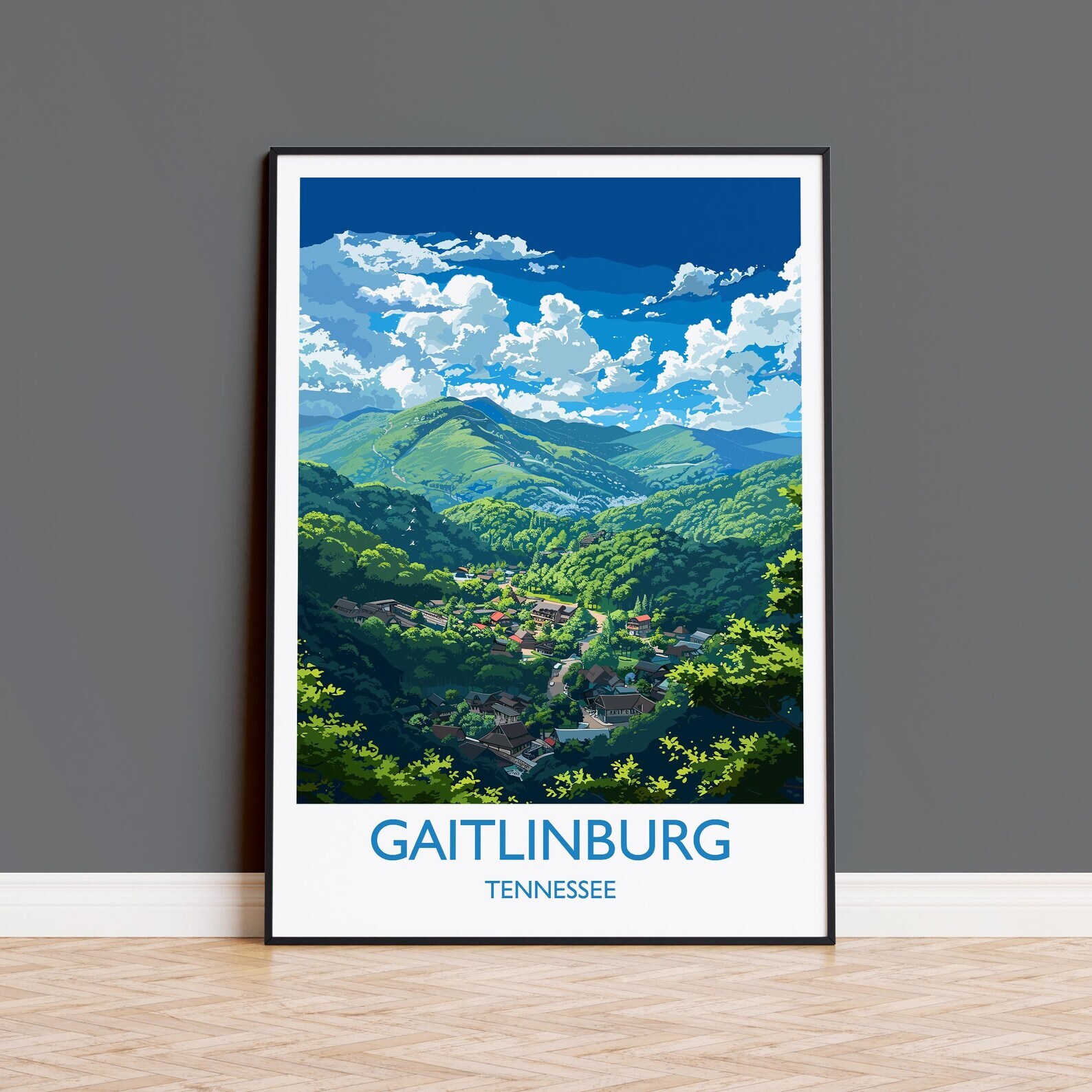 Gaitlinburg Travel Print Wall Art Travel Poster Of Gaitlinburg Gaitlinburg Art