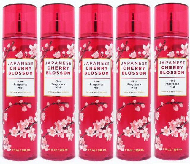 5 Bath & Body Works JAPANESE CHERRY BLOSSOM Fine Fragrance Mist Spray 8 ...