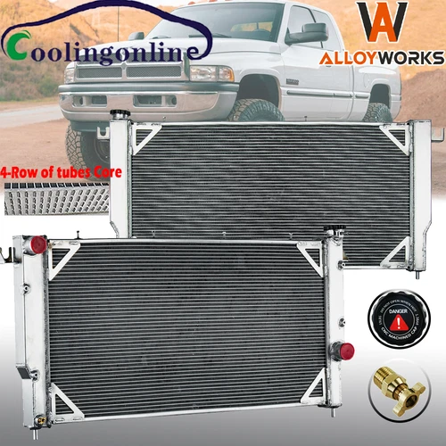 Radiator 4 Row Fit 94-02 95 96 97 98 99 Dodge Ram 2500 3500 5.9L Cummins Diesel