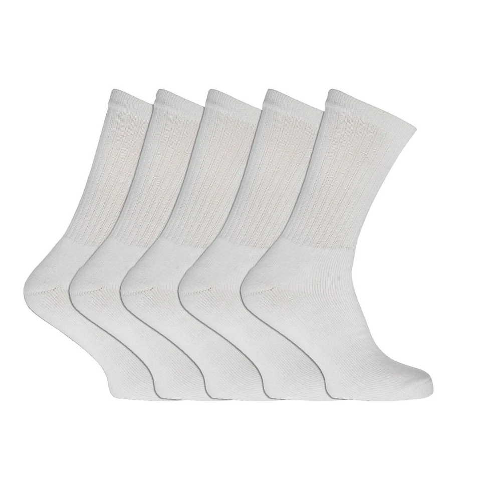 15 Pairs Mens Cotton Rich Cushion Sole Sport Socks Shoe Size 6-11 Black White