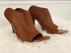 $795 Alexander Wang Calf Hair Peep Open Toe Leather High Heel Mules Shoes 40 9.5 — photo 3
