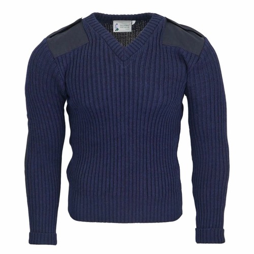 Wool V Neck Jumper Workwear Military 