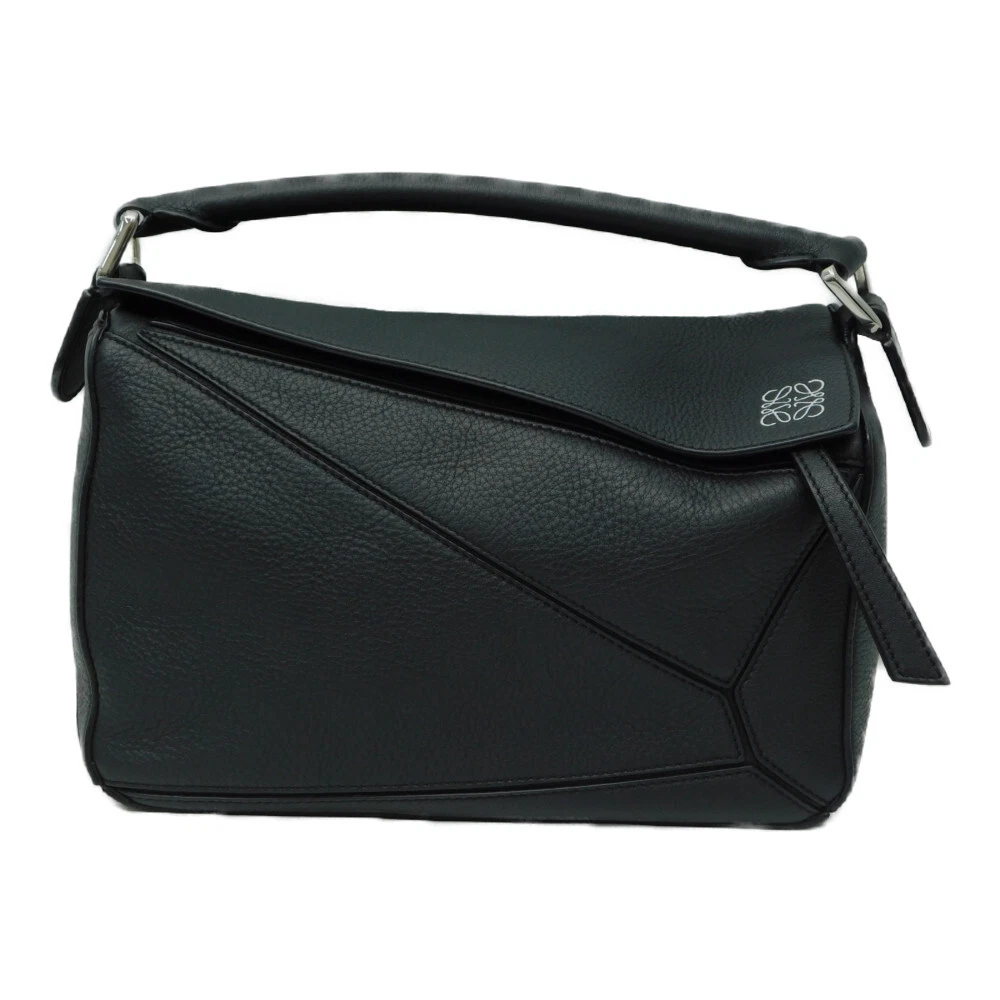 Loewe Puzzle Large Bag In Black Classic Calf