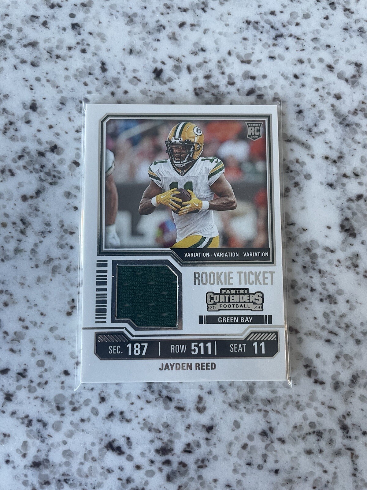 2023 Panini Contenders - Rookie Ticket Swatches Variations #TS18V Jayden Reed
