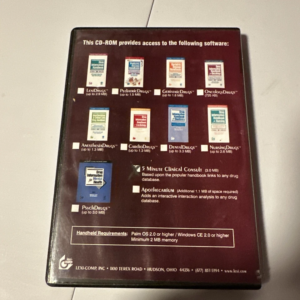 Lexi 完整 Palm OS 手握式医疗软件 Comp — 第 2/3 张图片