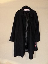 Merona Women's Wool Blend Coat Black Button Up 4x