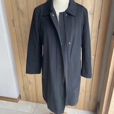 Olsen Outdoor Black Knee Length Coat Polyester Quilted Lining Size Uk 10 Gc