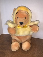 Disney Store Pooh Easter Chick Costume Stuffed Animal Pooh Bear 13 Inch