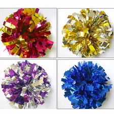2 X 120g Pom Poms Cheerleader Pompoms Dance Party School Team Fancy Dress 32cm