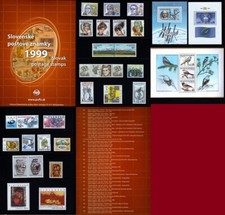 SLOVAQUIE MNH 1999 Année complète Nuef 25 timbres+3 Block Dossier Original Poste