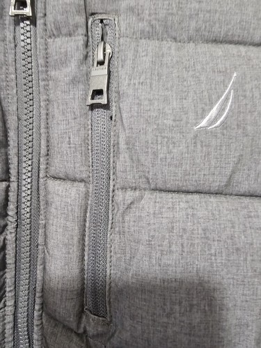 Nautica Men's Quilted Stretch Puffer Jacket Gray, Water, Wind Resistant, Small - Picture 3 of 8