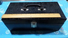 Vintage Faux Alligator Cassette Tape Storage Case 30 Slots w/ 30 ASIS Rock tapes